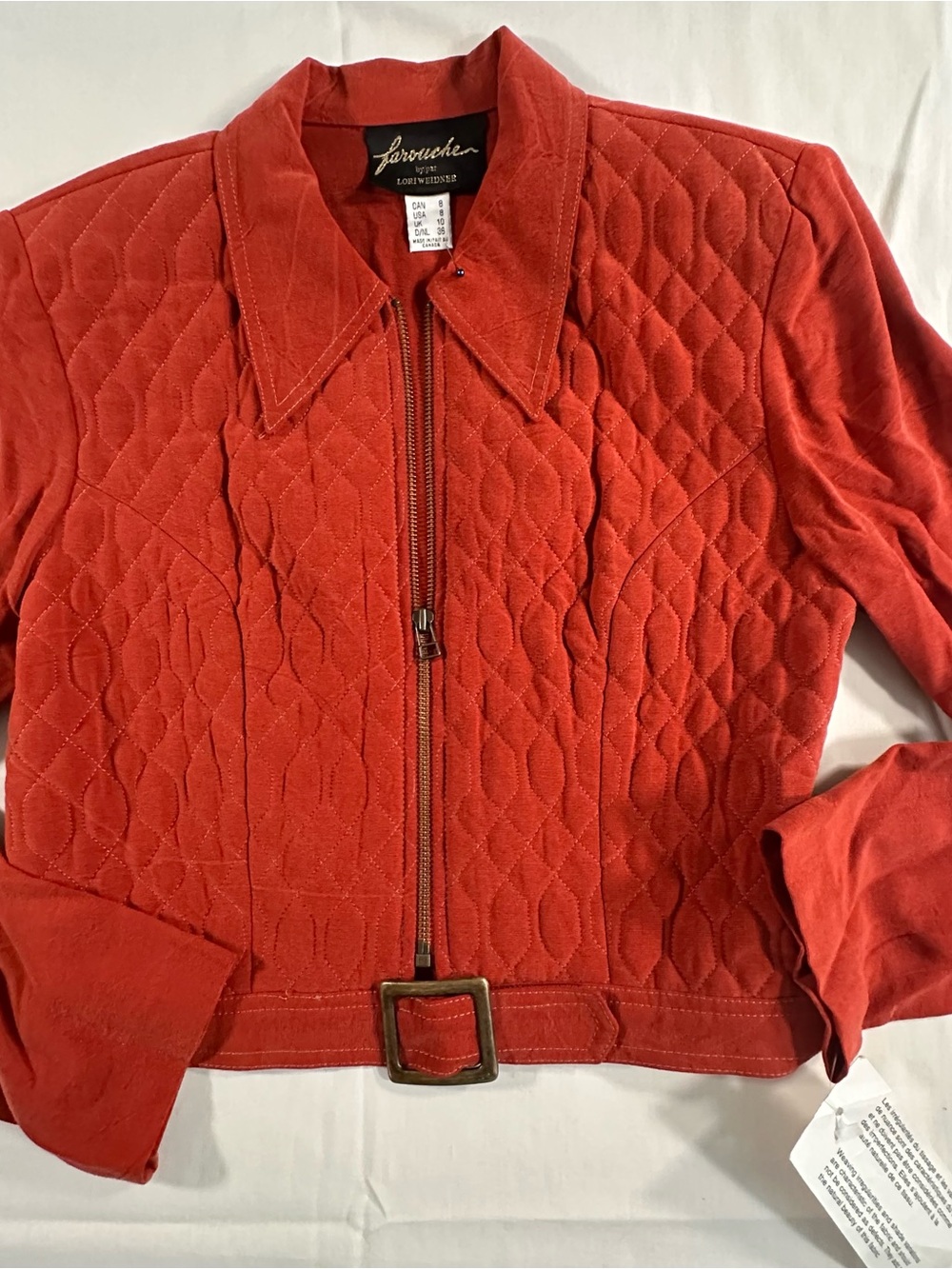 Women’s Red Quilted short Jacket 80s vintage fall, rodeo Boho western Y2K